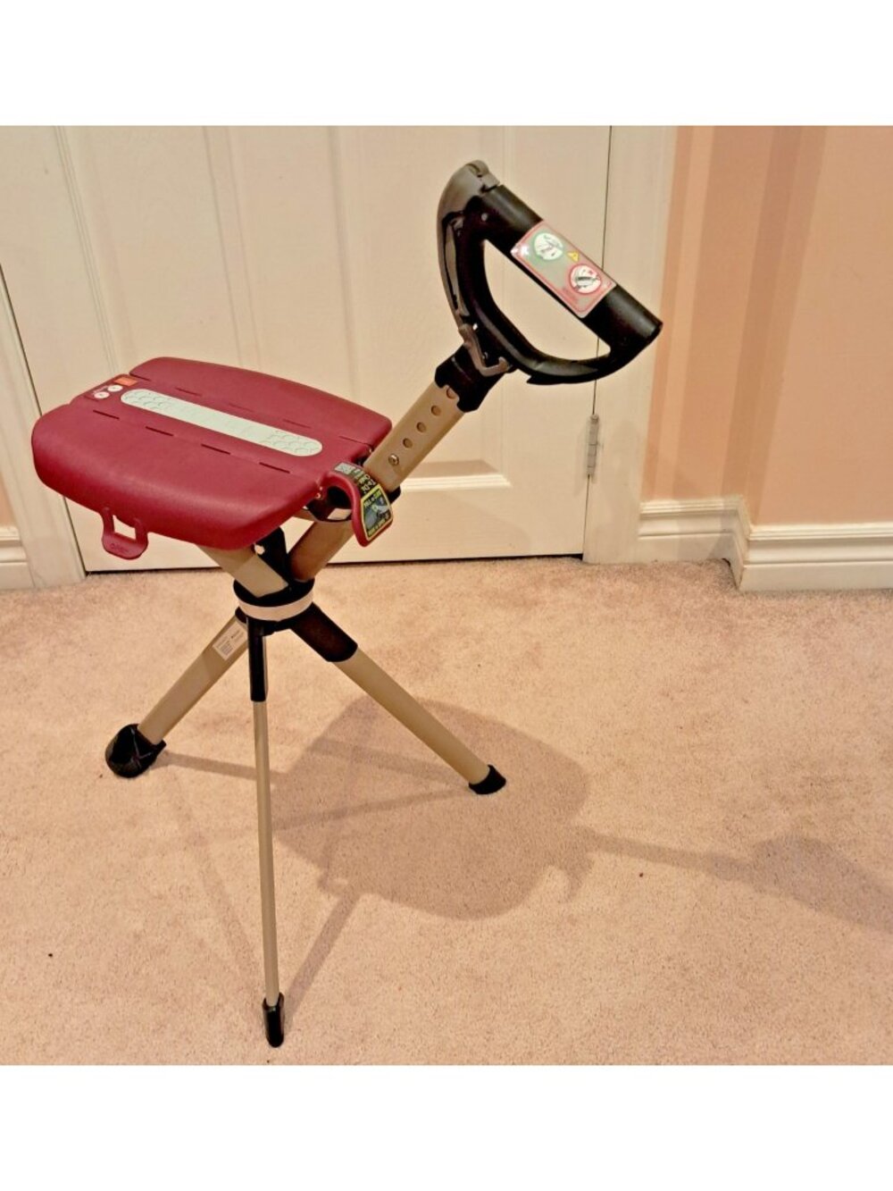 Step2Gold Ta-Da Chair Series 2 Walking Stick Cane with Foldable Seat-Red-300 LBS